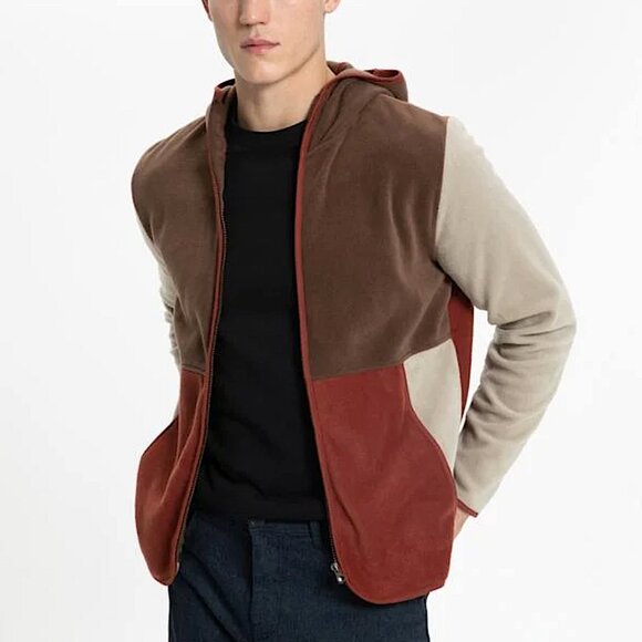 Mudo colour-blocked, zip-up fleece sweatshirt (M) - Picture 12 of 12